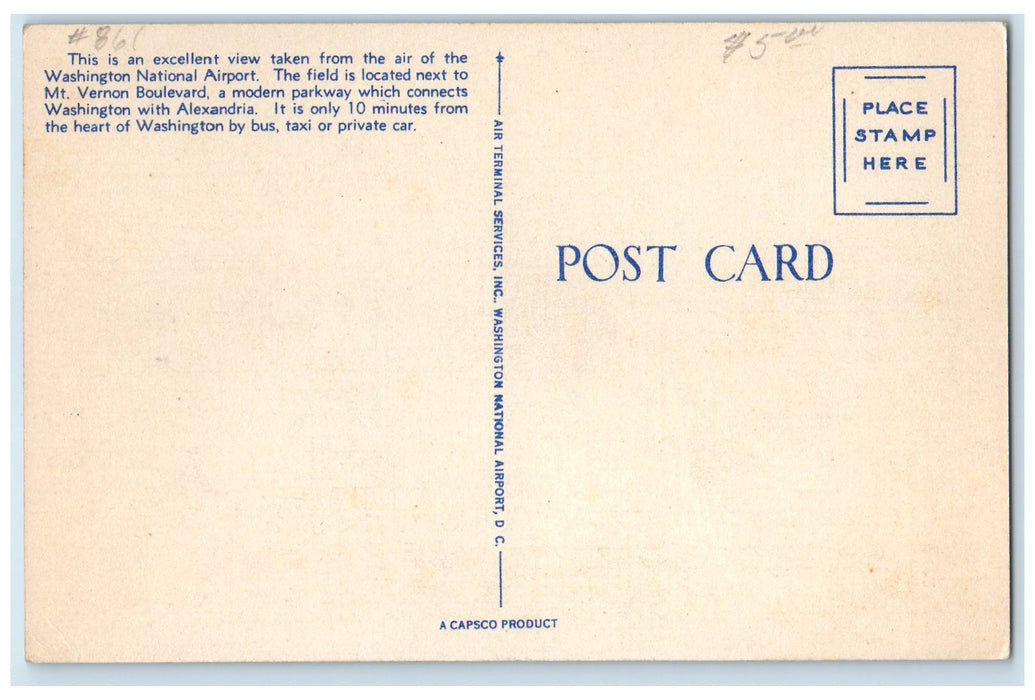 c1940's Washington National Airport Showing The Hangars Washington DC Postcard