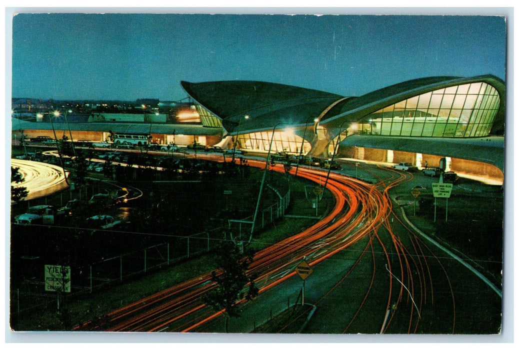 c1950 TWA Terminal New York International Airport Passenger Building NY Postcard