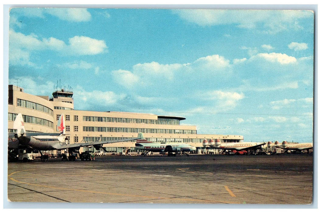 c1950's Pittsburg Airport Terminal Building Airplanes Pennsylvania PA Postcard