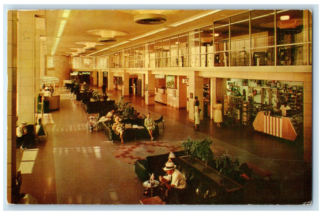 c1950 Interior New Seattle Tacoma International Airport Washington WA Postcard
