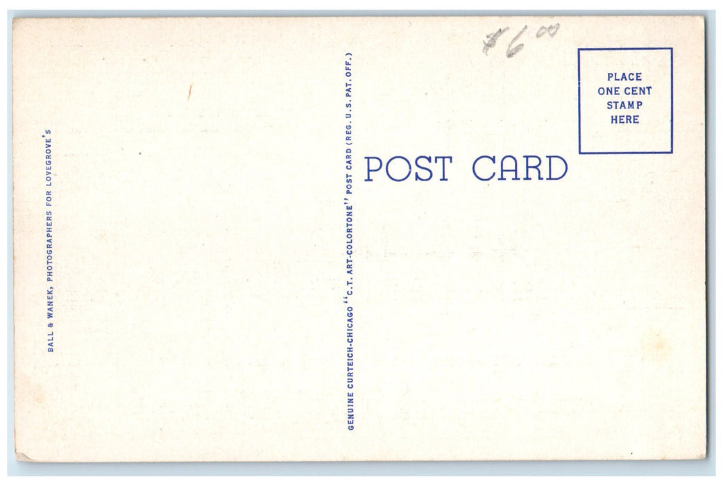 c1940 Bishop Airport Landing Field Airplane Terminal Flint Michigan MI Postcard