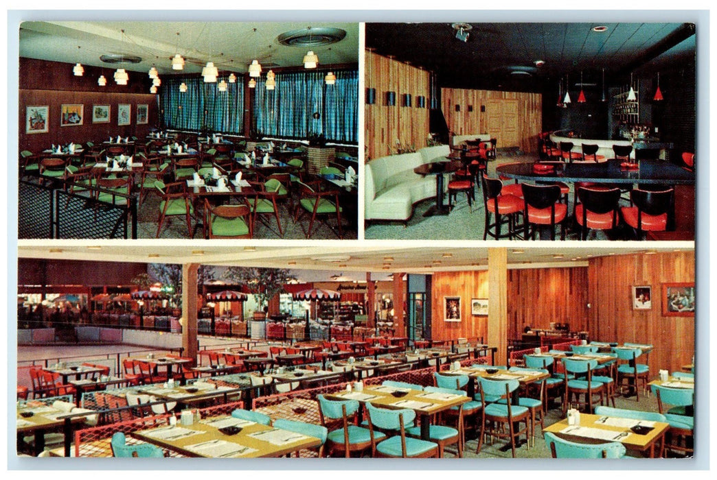 c1950 Winter Garden Restaurant Cocktail Lounge Views Carpentersville IL Postcard
