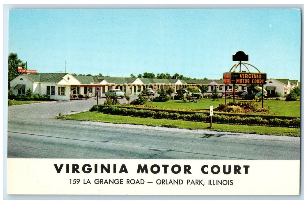 c1920's Virginia Motor Court Restaurant La Grande Road Orland Park IL Postcard