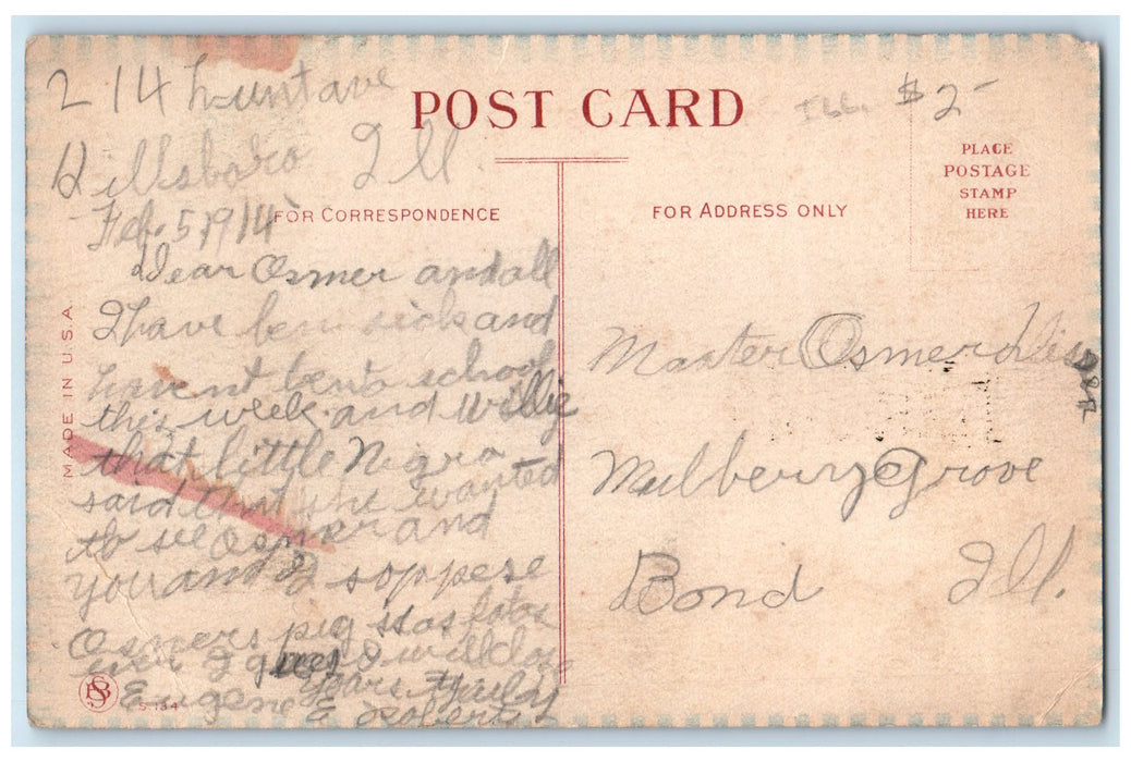 c1950 I Vouldt Sooner I Live Dutch Comic Cartoon Hillsboro Illinois IL Postcard