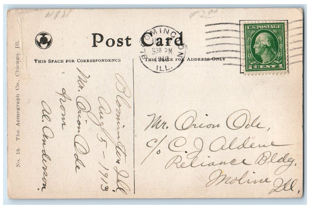 1913 I.S.N.U. Green House Smokestacks Building Grove Normal Illinois IL Postcard