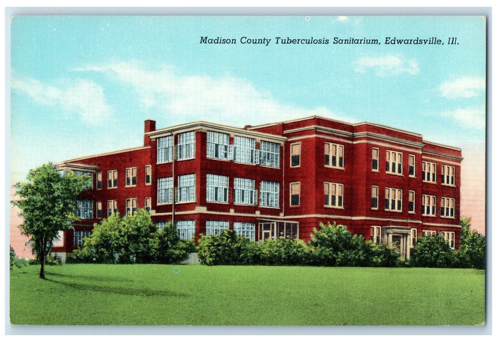 c1950's Madison County Tuberculosis Sanitarium Edwardsville Illinois IL Postcard