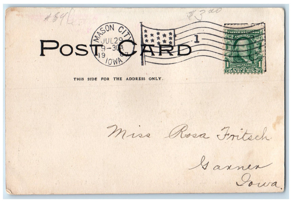 1907 Elders Mill Built 1860 By Elisha Randall Mason City Iowa IA Posted Postcard