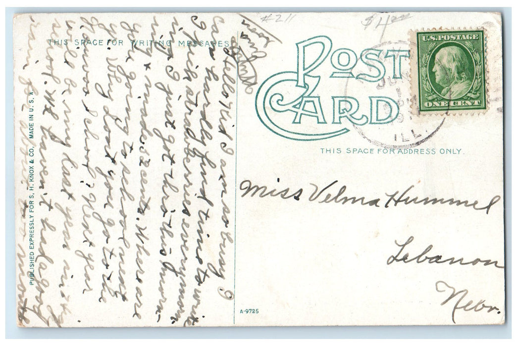 1910 Burlington Hotel Exterior Roadside Burlington Iowa IA Posted Trees Postcard