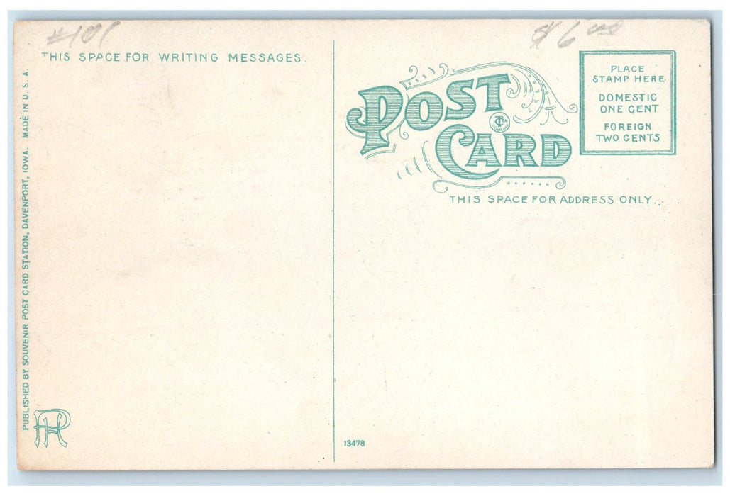 c1910s New Davenport Hotel Exterior Roadside Davenport Iowa IA Unposted Postcard