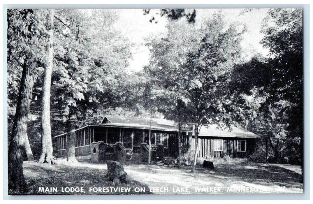c1905s Main Lodge Forestview On Leech Lake Walker Minnesota MN Unposted Postcard