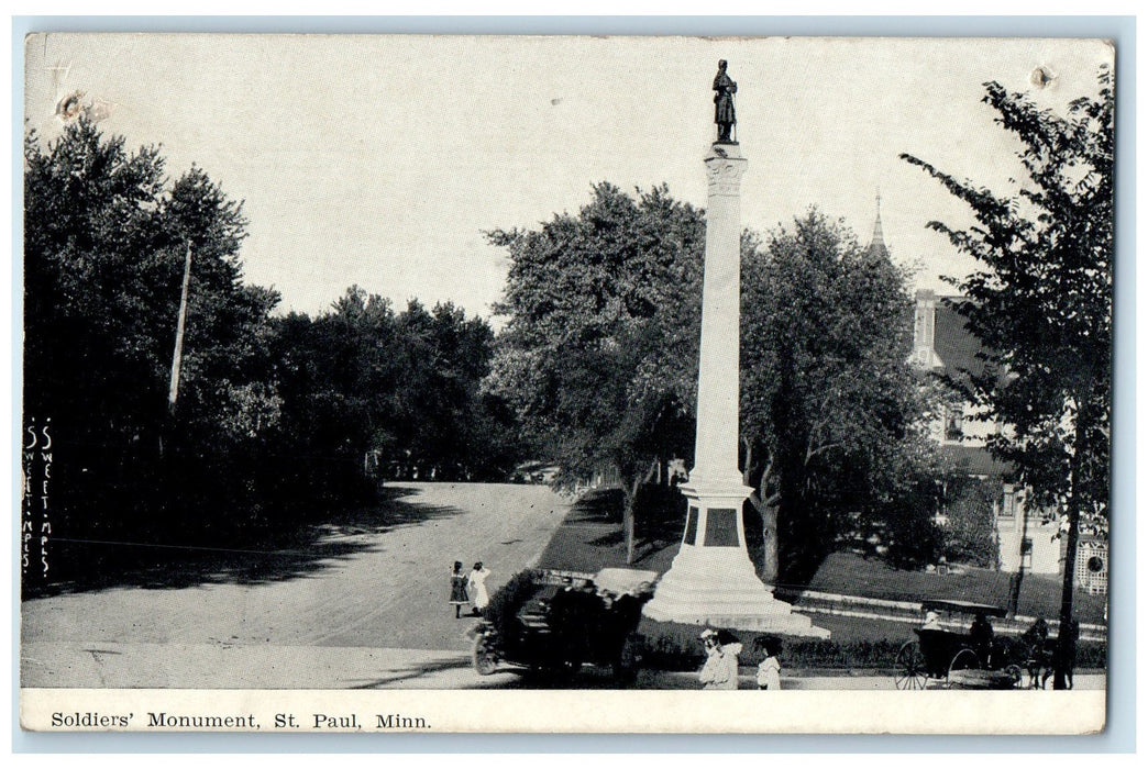 c1920s Soldiers' Monument People St. Paul Minnesota MN Unposted Vintage Postcard