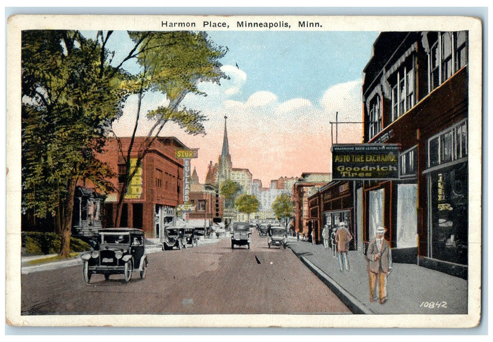 c1920s Harmon Place Cars View Minneapolis Minnesota MN Unposted Vintage Postcard