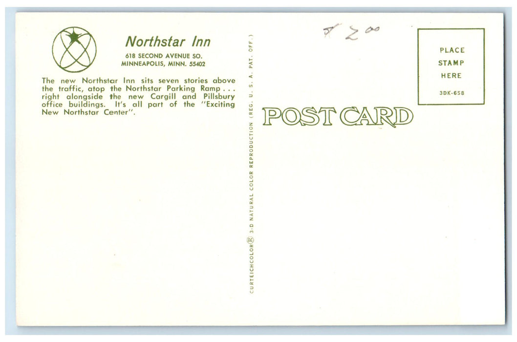 c1960's Northstar Inn Interior Minneapolis Minnesota MN Swimming Pool Postcard