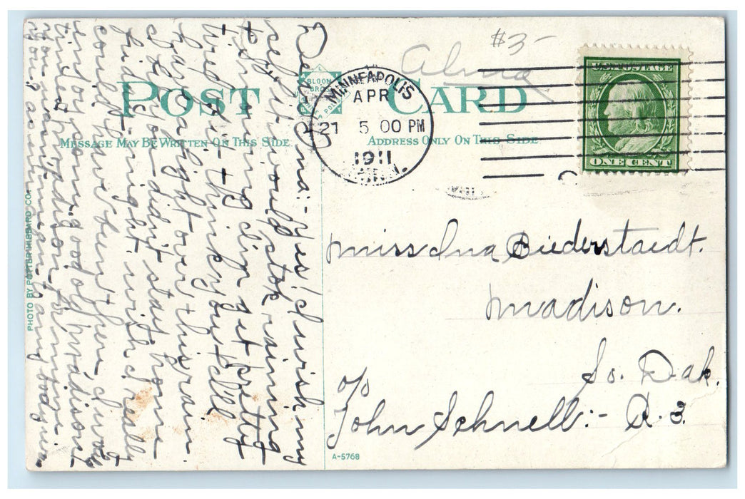 1911 Nicollet Ave. Below 6th Street Minneapolis Minnesota MN Posted Car Postcard