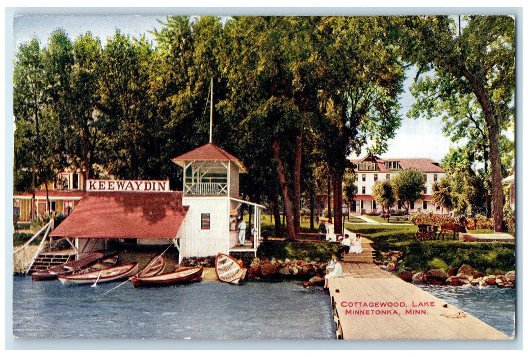 1910 Cottagewood Lake Boat House Minnetonka Minnesota MN Posted Vintage Postcard