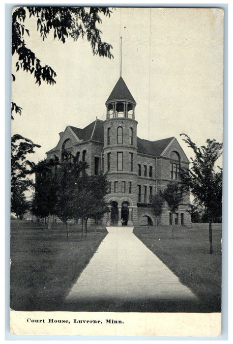 c1940's Court House Exterior Roadside Luverne Minnesota MN Unposted Postcard