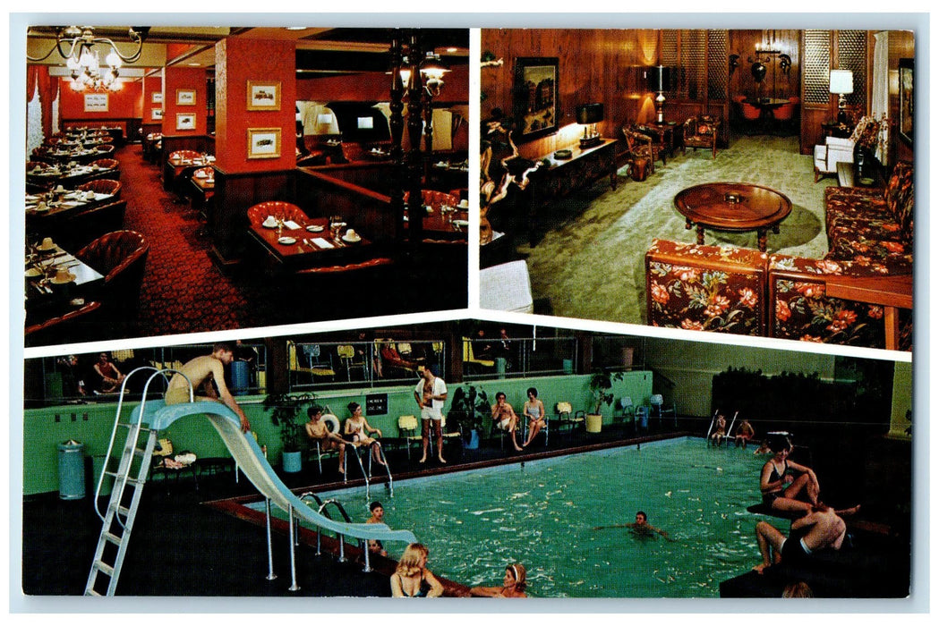 c1960's Kahler's Inn Towne Motel Minneapolis Minnesota MN Swimming Pool Postcard