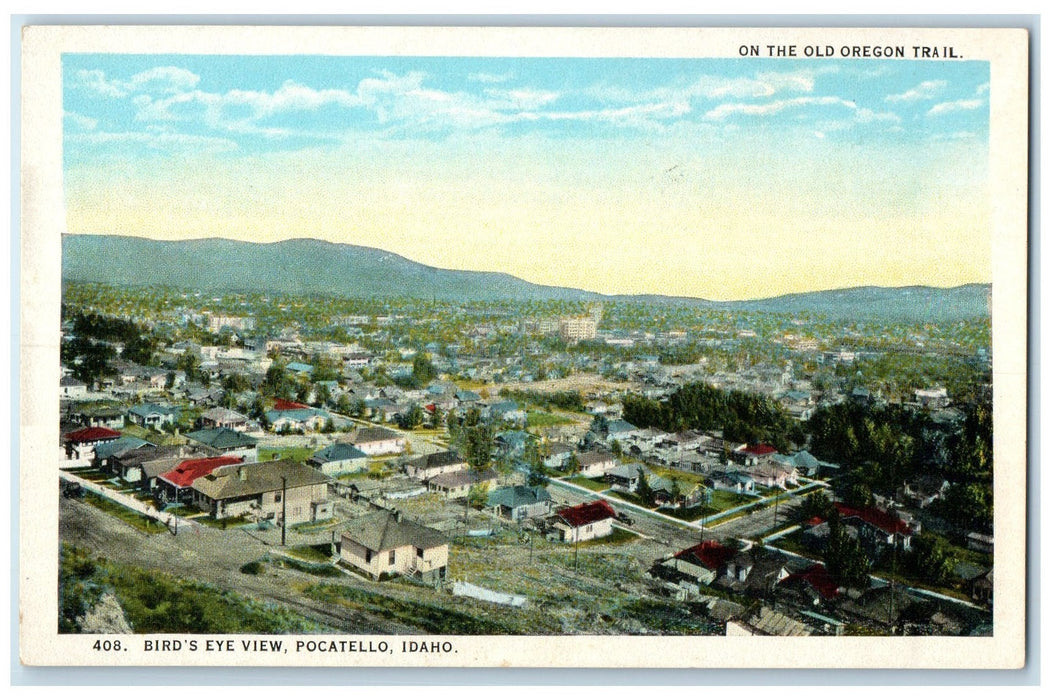 c1920's Bird's Eye View Pocatello On Oregon Trail Indiana IN Unposted Postcard