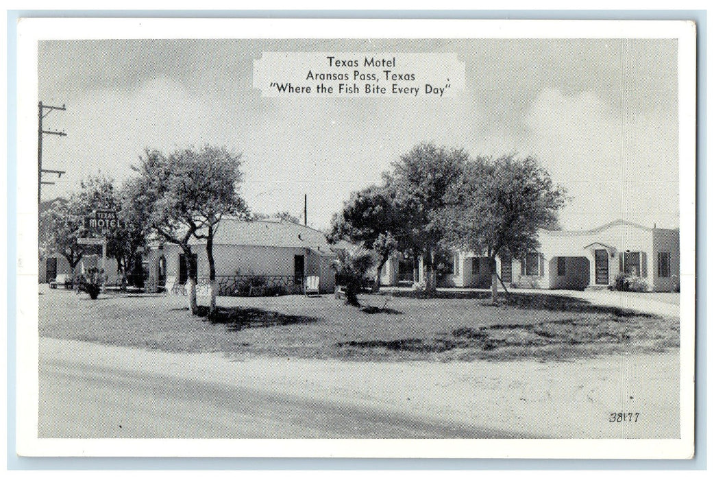 c1920's Texas Motel Restaurant Building Cottages Aransas Pass Texas TX Postcard