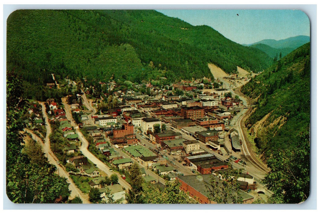 1967 Aerial View Of Wallace Famous Coeur D' Alene Indiana IN Posted Postcard