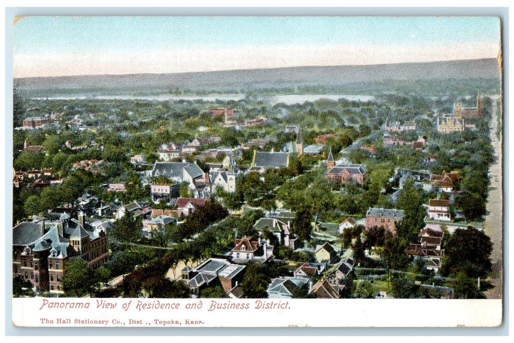 c1905's Panorama View Of Residence & Business Topeka Kansas KS Unposted Postcard