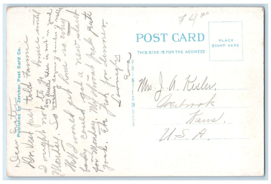 c1920's Million Dollar Block Buildings Topeka Kansas KS Unposted Cars Postcard