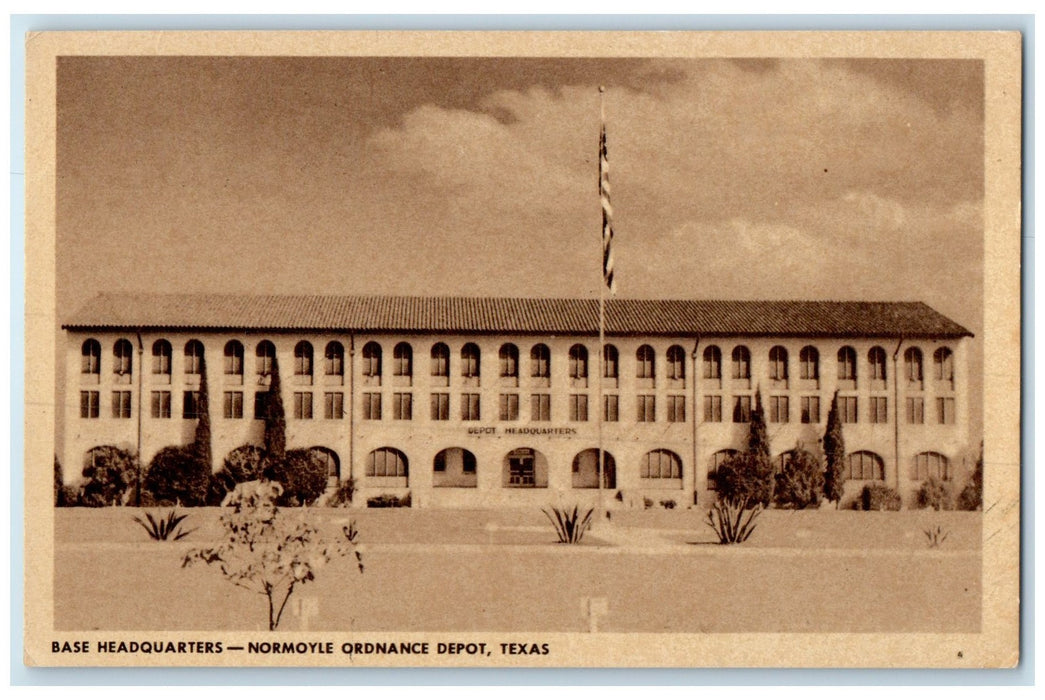 c1920's Base Headquarters Building Normoyle Ordnance Depot Texas TX Postcard