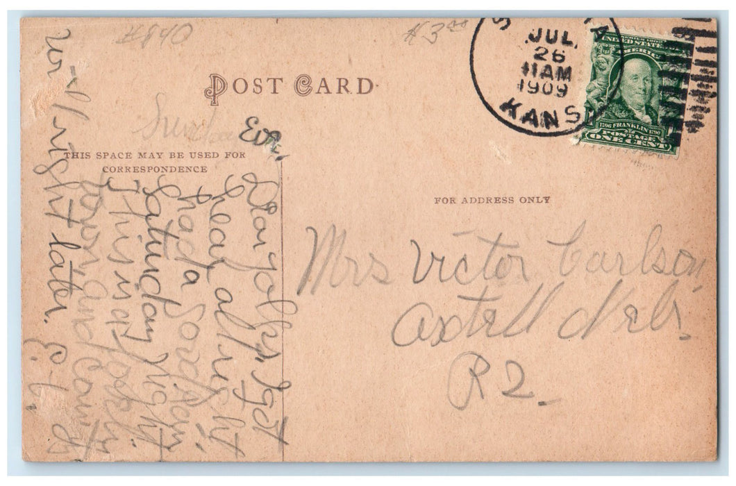 1909 Republican Valley Bridge Scene Scandia Kansas KS Posted Vintage Postcard