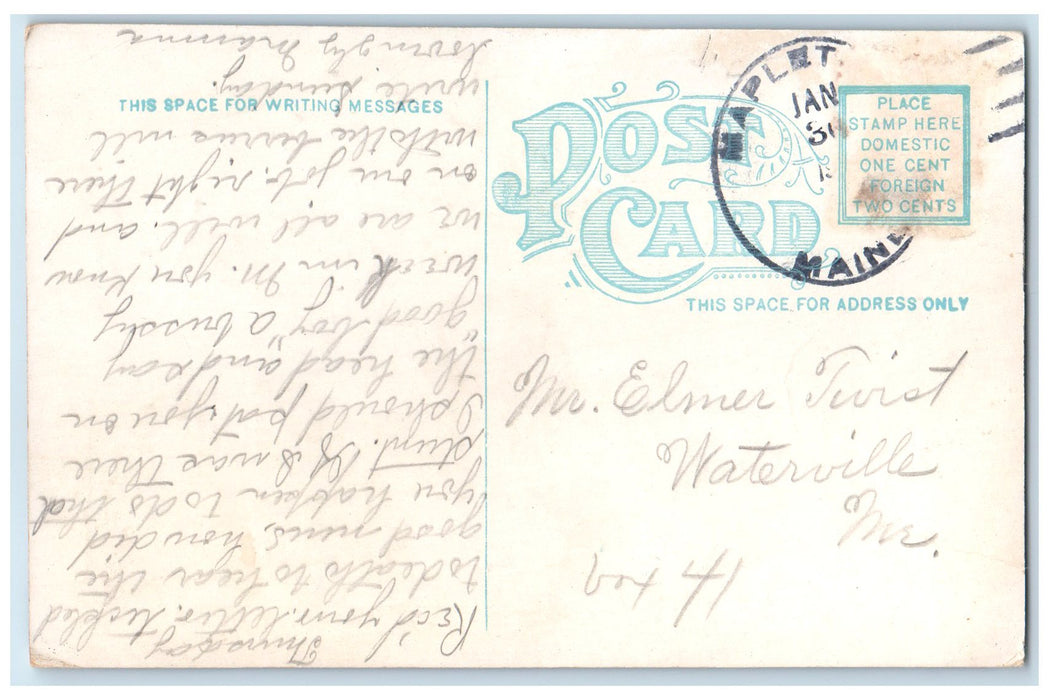 c1910 Presque Isle Training School Student Presque Isle Maine ME Posted Postcard
