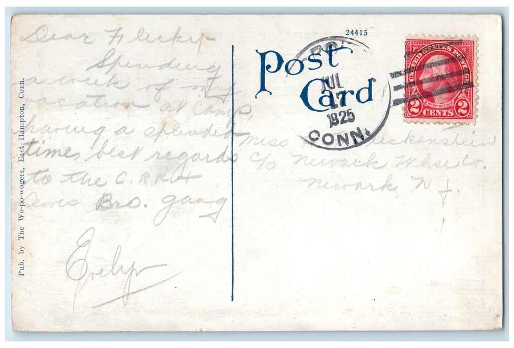 1925 Boating At Lake Salmon Camp Multiple View Wopowog Connecticut CT Postcard