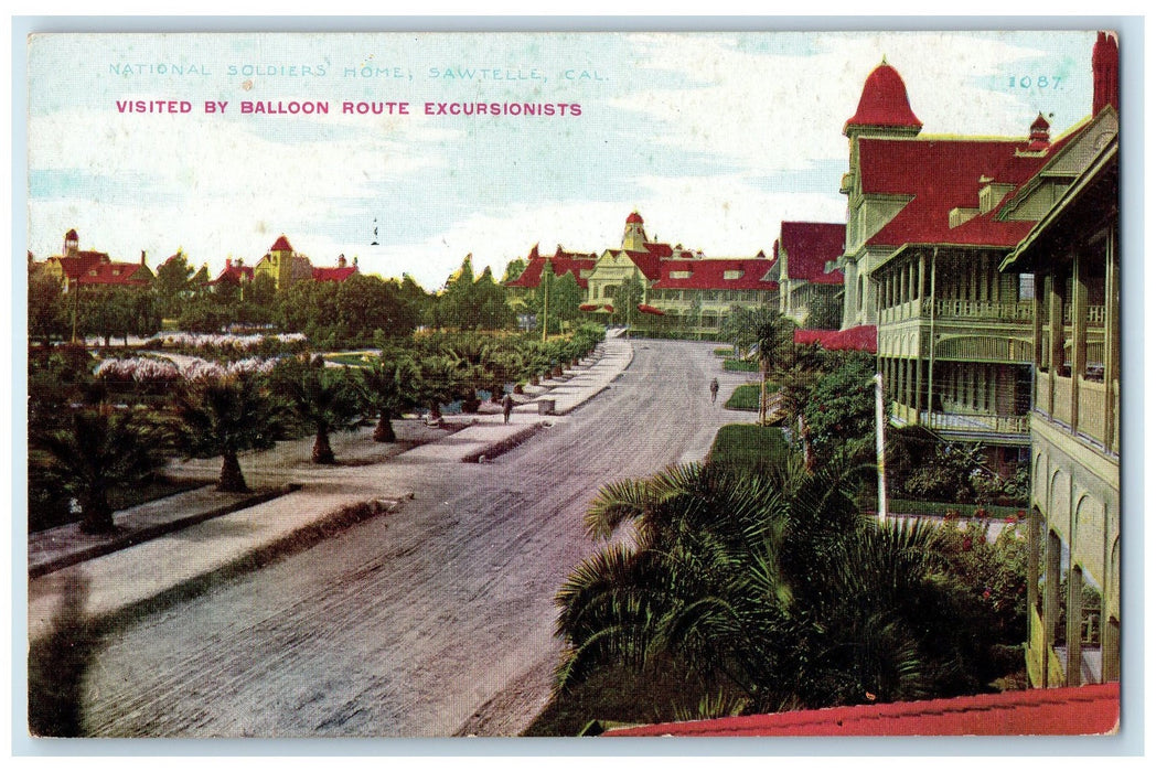 c1950 Visited By Balloon Route Excursionist Trolley Trip Los Angeles CA Postcard