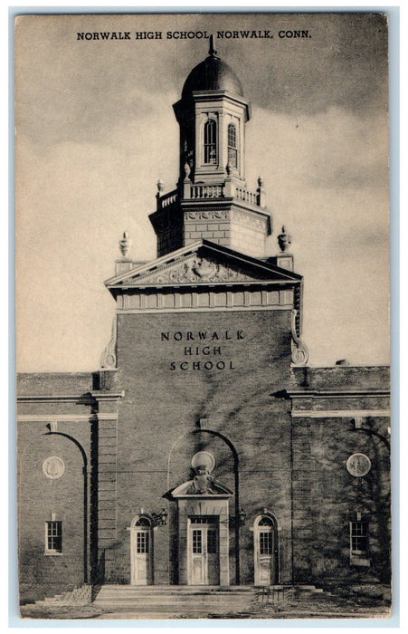 1942 Norwalk High School Campus Building Norwalk Connecticut CT Posted Postcard