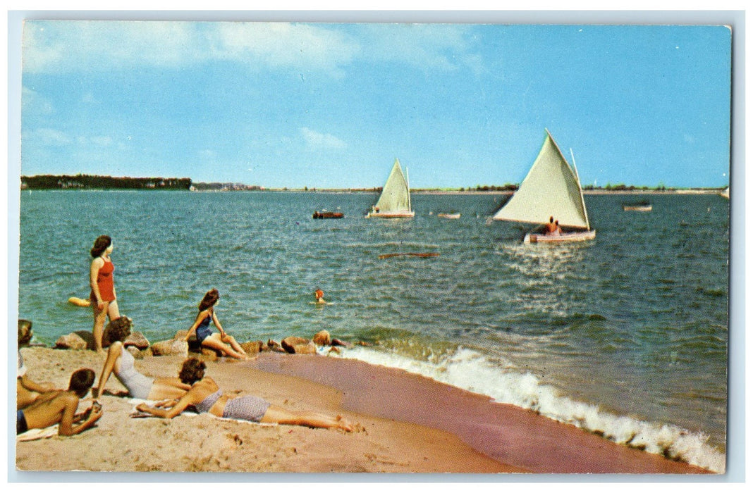 c1950's Bathing & Boating Conneaut Lake Northwestern Pennsylvania PA Postcard