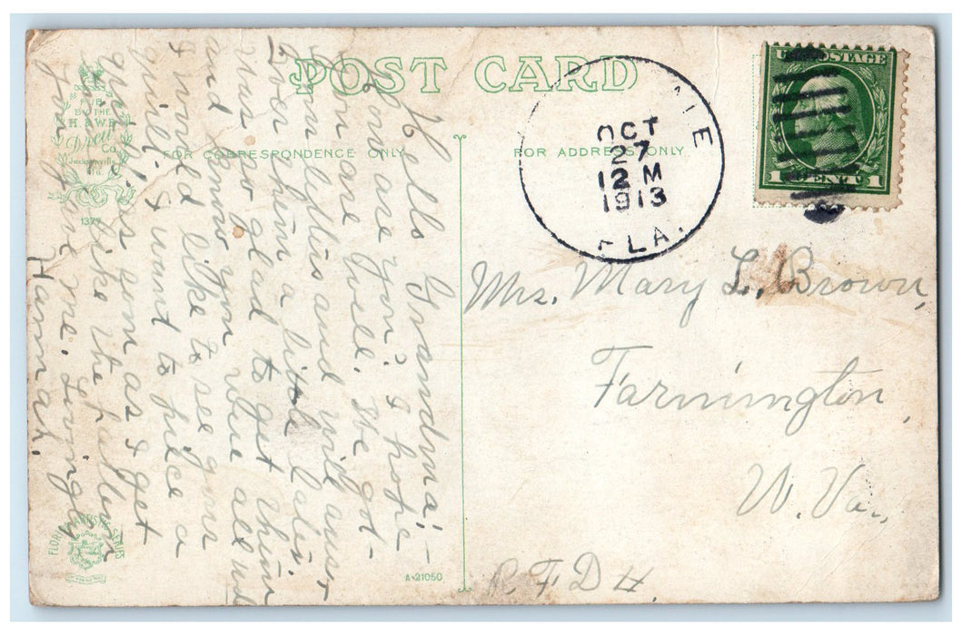 1913 Dipping & Scrapping Rosin Gum For Turpentine Still In Florida FL Postcard