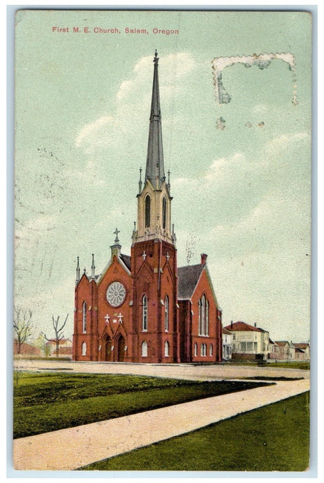 1909 First Methodical Episcopal Church Building Salem Oregon OR Posted Postcard