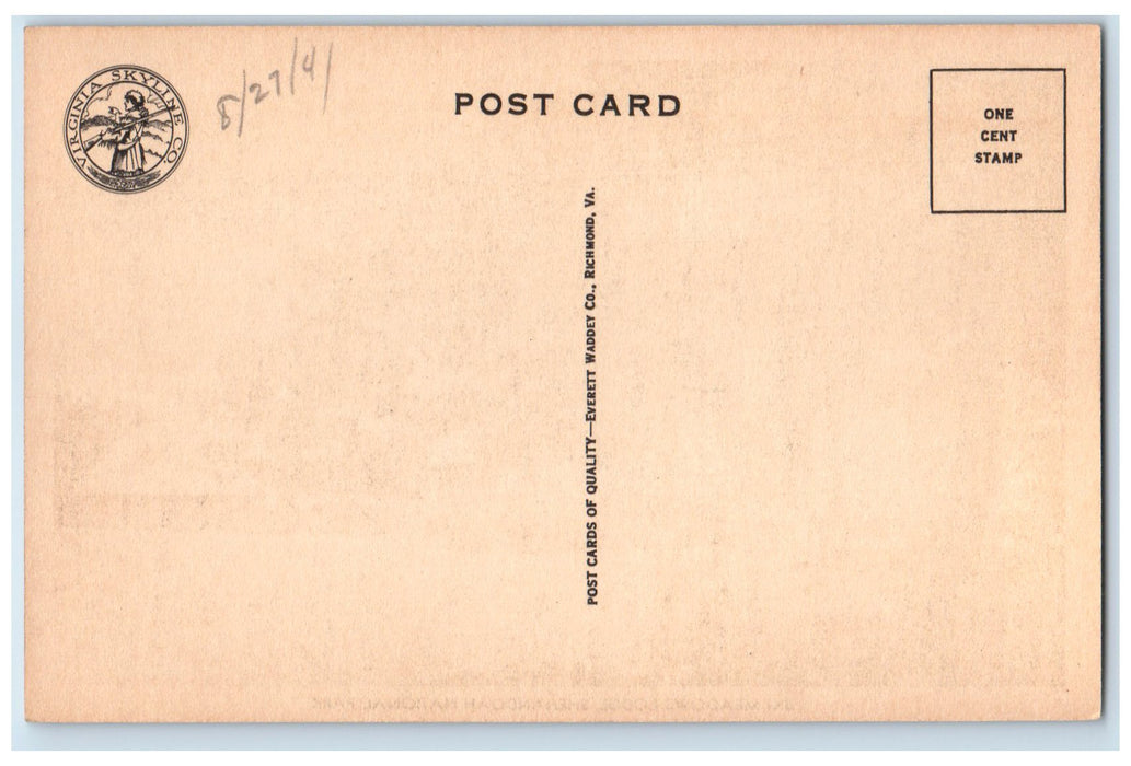 c1950's Big Meadow's Lodge Shenandoah National Park Skyline Drive VA Postcard