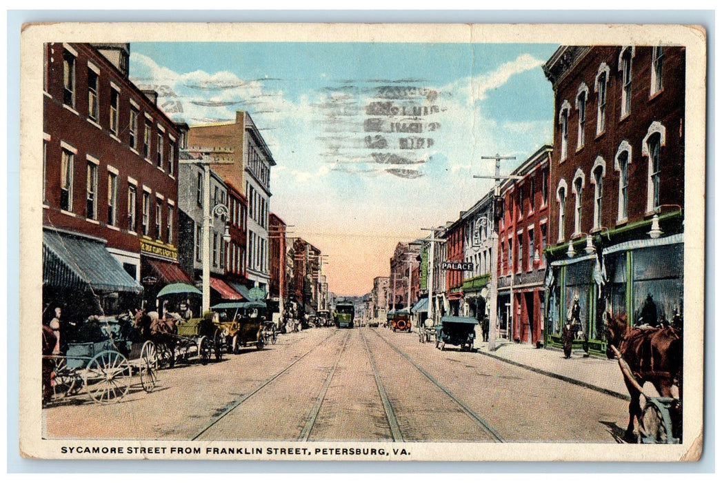 1918 Sycamore Street From Franklin Street Petersburg Virginia VA Posted Postcard