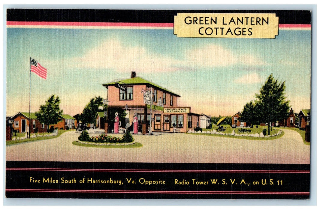 c1950's Green Lantern Cottages South Of Harrisonburg Virginia VA Posted Postcard