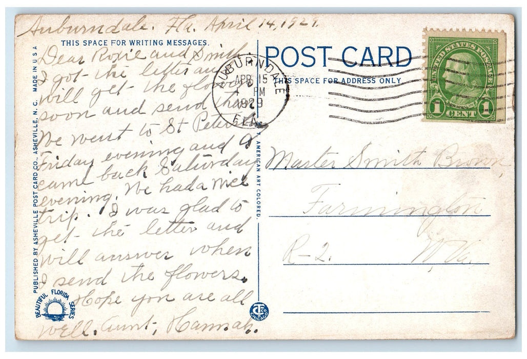 1929 Florida Theater Building And First national Bank St. Petersburg FL Postcard