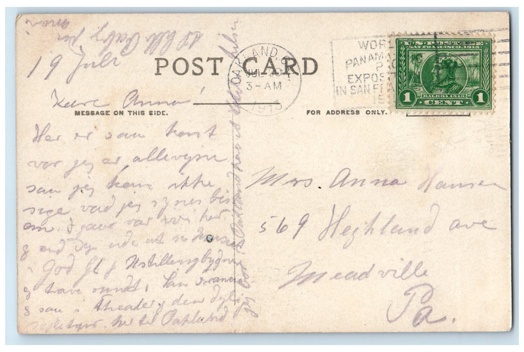 1915 Path To North Gate University Of California Berkeley California CA Postcard