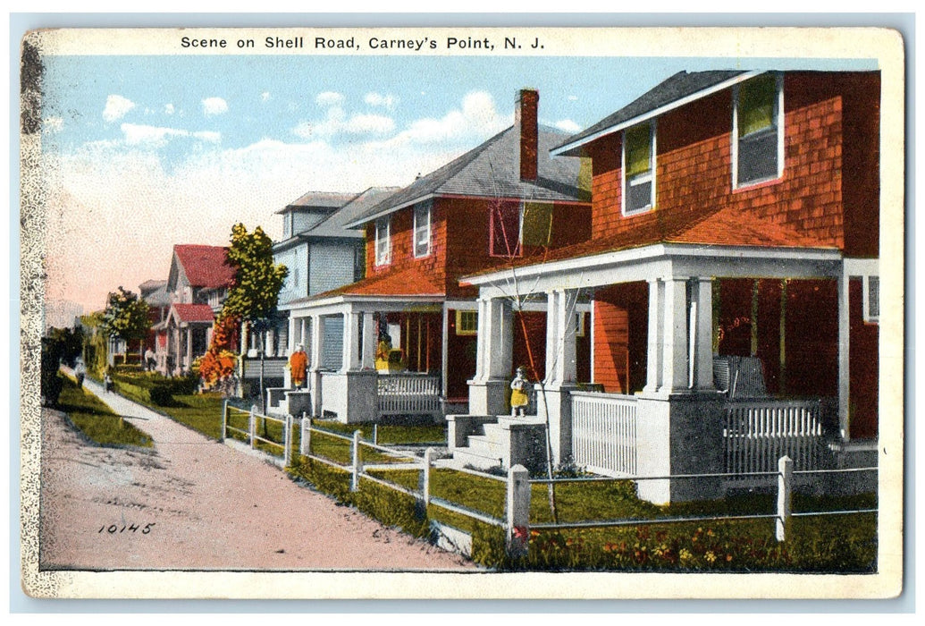 c1920s Scene On Shell Road Carney's Point New Jersey NJ Unposted Houses Postcard