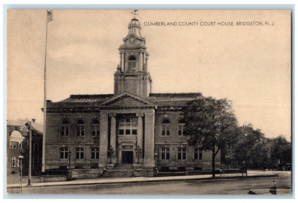 c1940's Cumberland County Court House Bridgeton New Jersey NJ Unposted Postcard