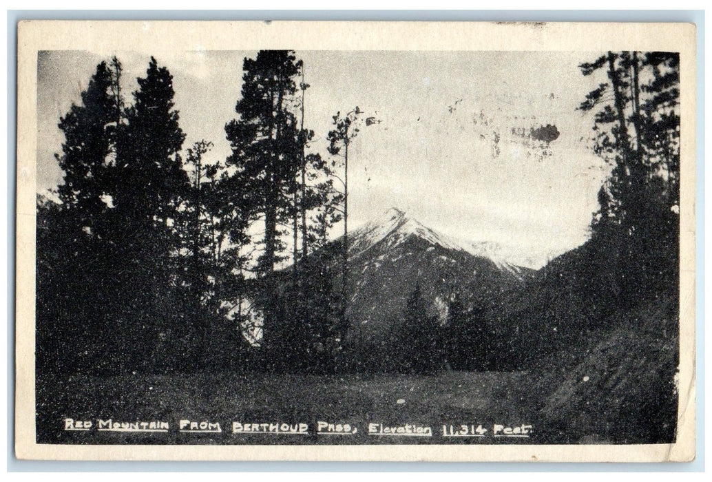 1940 Red Mountain From Berthoud Pass 11, 314 Feet Colorado CO Posted Postcard