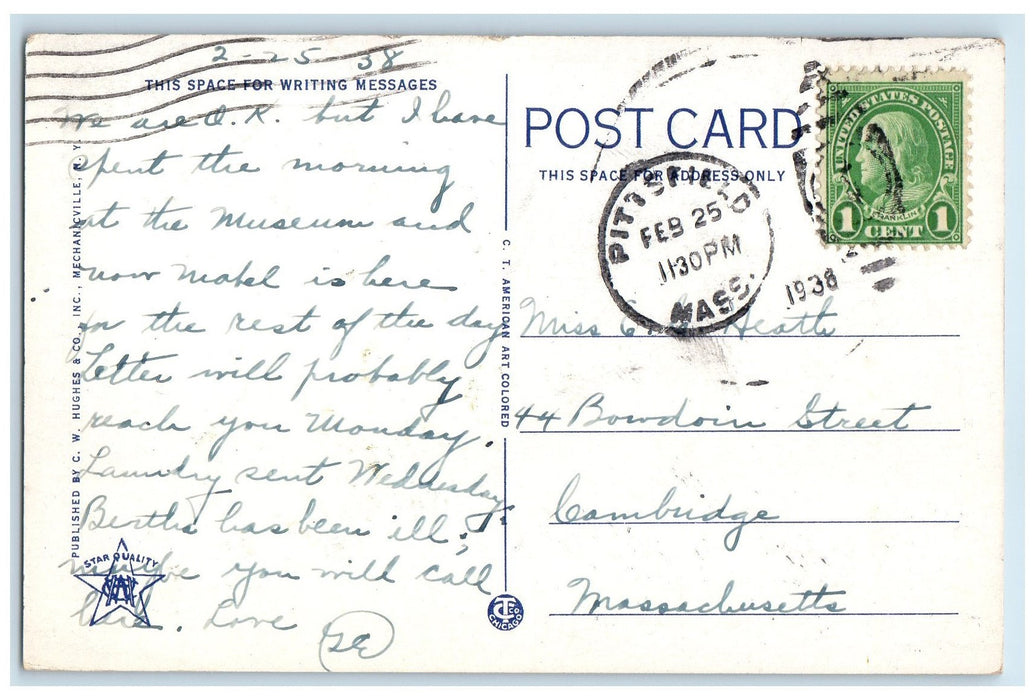 1939 Typical Bit Of The Lebanon Mt. Highway Lebanon Mt. Trail MA Posted Postcard