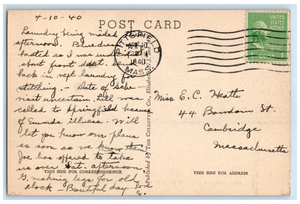1940 Mt. Greylock Highest Peak In The Berkshire Adams Massachusetts MA Postcard
