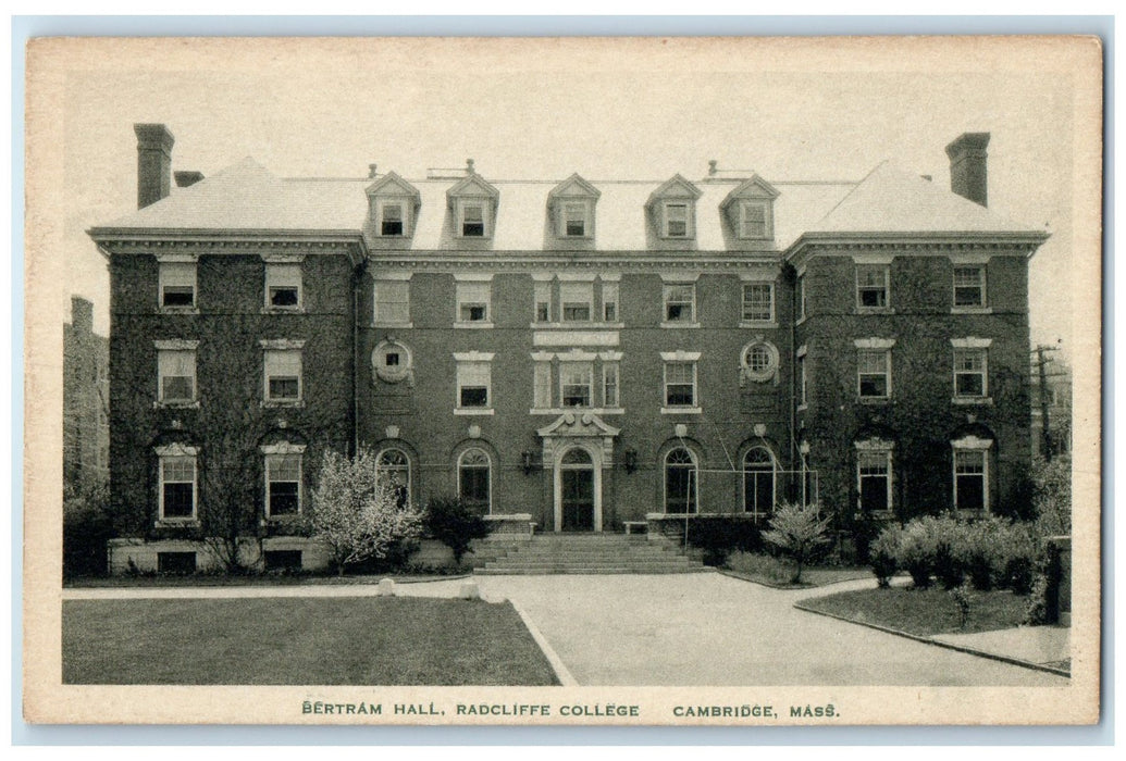 c1940s Bertram Hall Radcliffe College Cambridge Massachusetts MA Plants Postcard