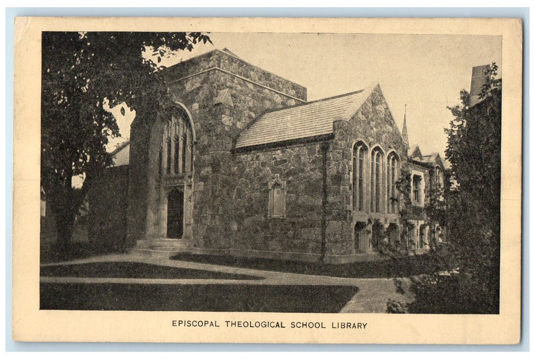 c1940s Episcopal Theological School Library Exterior Cambridge MA Trees Postcard