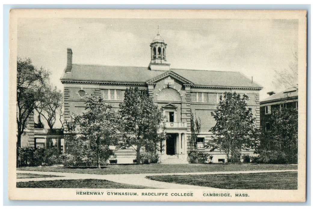 c1940's Hemenway Gymnasium Radcliff College Cambridge MA Unposted Trees Postcard