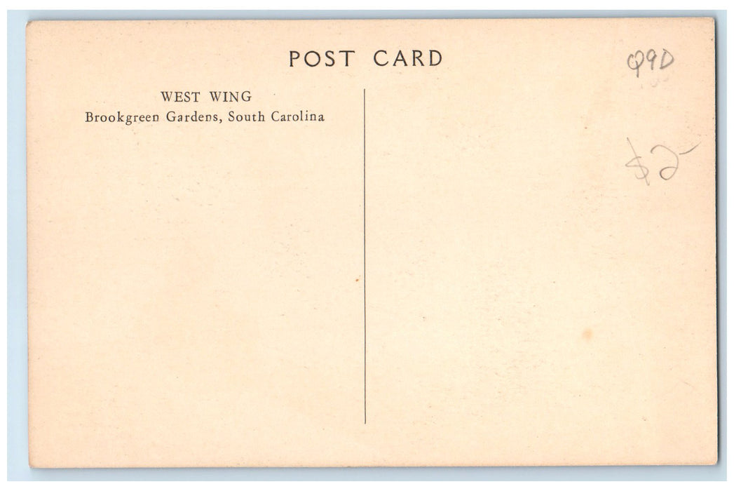 1932 West Wing Brookgreen Gardens Murrells Inlet South Carolina SC Tree Postcard