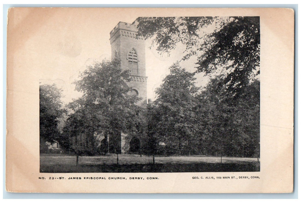 c1905's James Episcopal Church Exterior Derby Connecticut CT Unposted Postcard